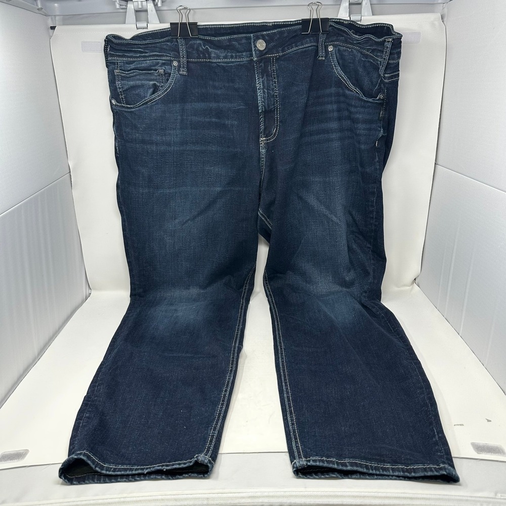 Silver Jeans Co Jeans Women 24W Dark Wash Straight Leg S-Scroll Denim 108490
